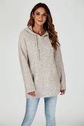 🤎 Hoodie en maille beige – Confort & style décontracté