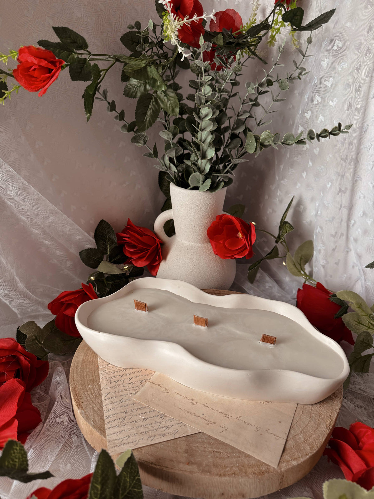 🕯️ Bougie artisanale en Jesmonite – Une pièce unique