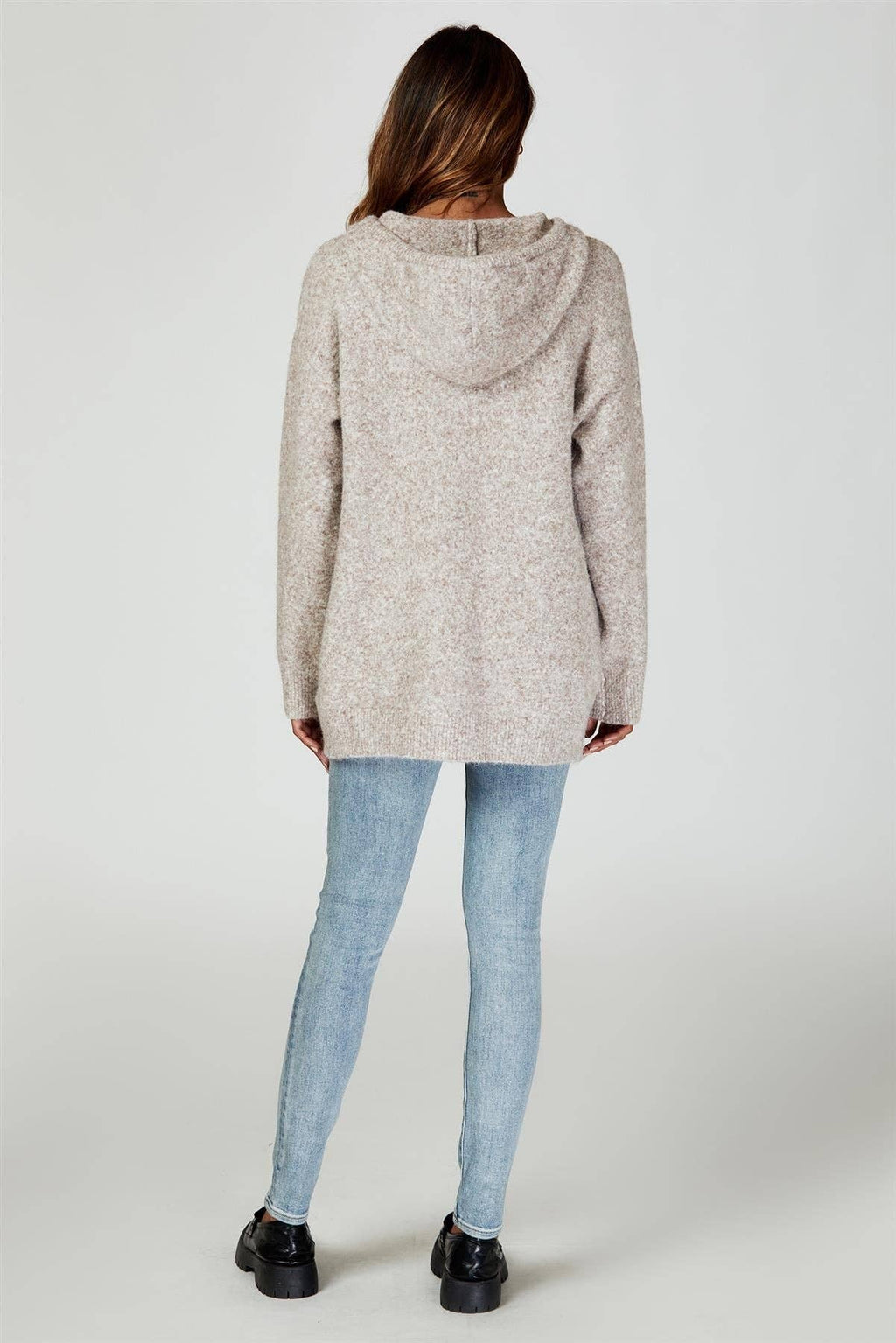🤎 Hoodie en maille beige – Confort & style décontracté